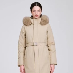 EIDER 韩国代购直邮25款冬女户外运动长款连帽鹅绒羽绒服DWW25528