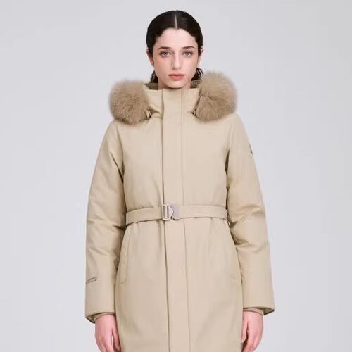 EIDER 韩国代购直邮25款冬女户外运动长款连帽鹅绒羽绒服DWW25528