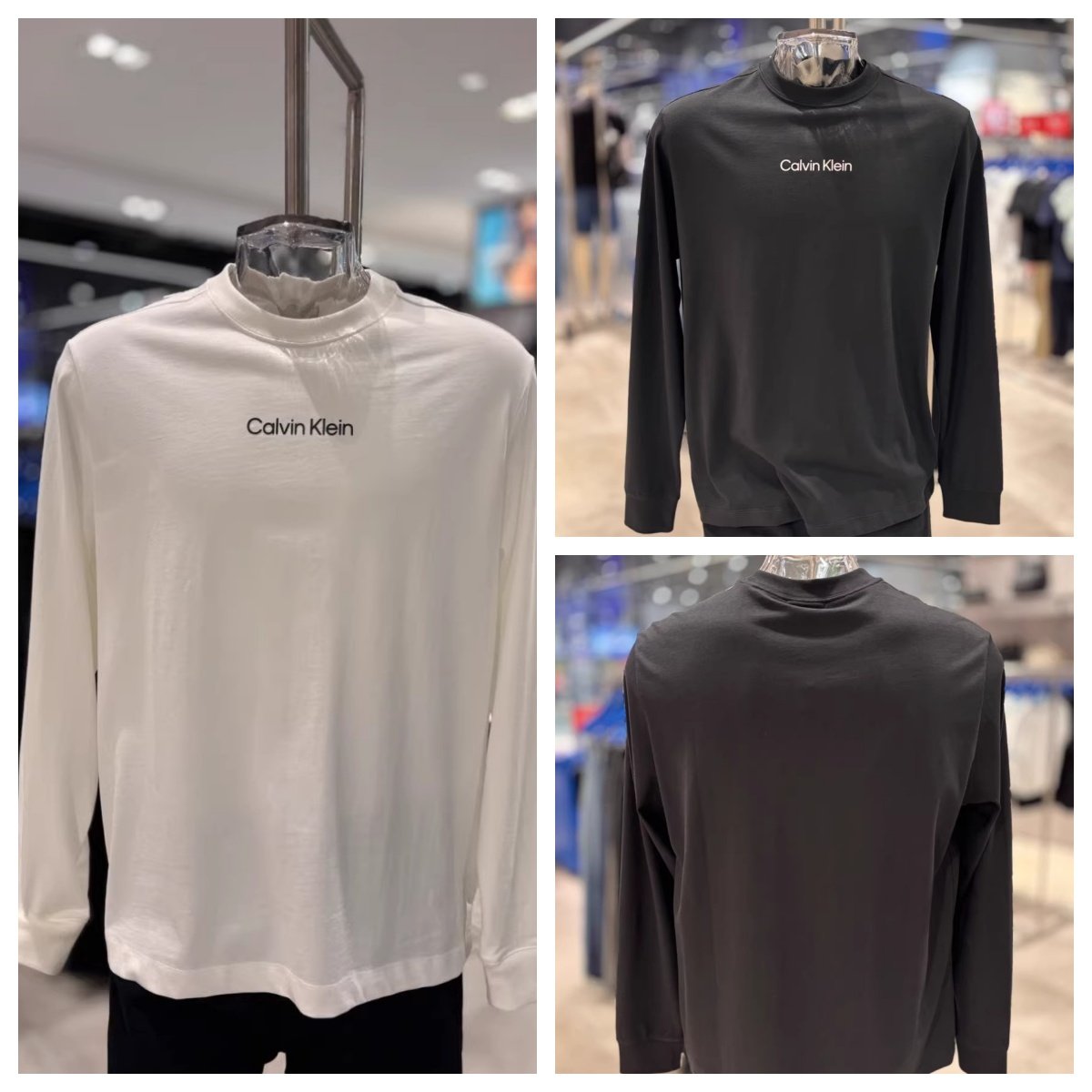 CK JEANS韩国代购直邮25秋男圆领字母小标纯棉内搭长袖T恤4LD232G