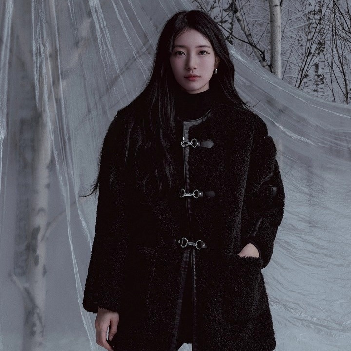 GUESS/盖尔斯韩国代购直邮25冬裴秀智同款毛绒夹克外套YP4W7859