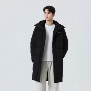 EIDER 韩国代购直邮25款冬男户外运动长款连帽羽绒服DUW25535