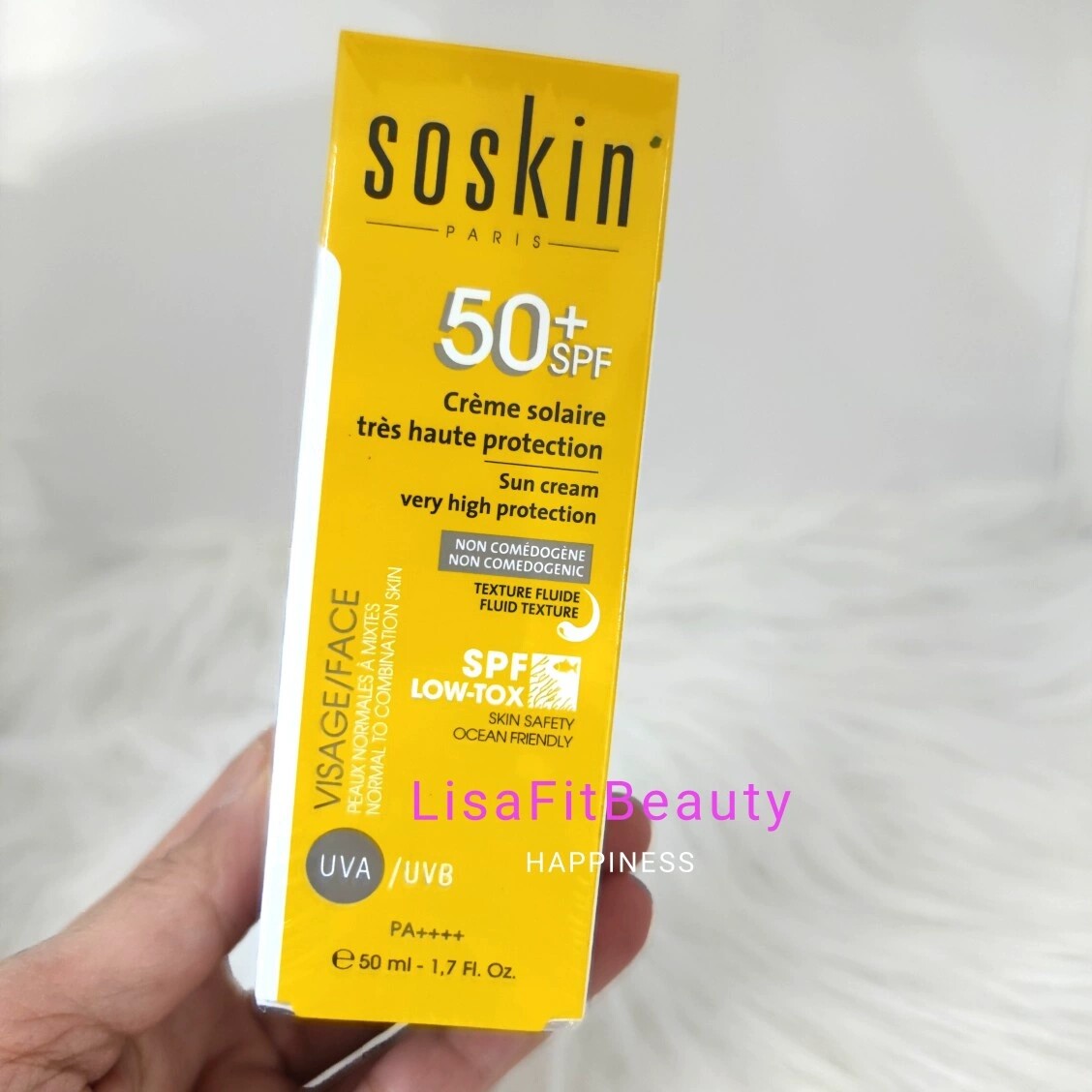 法國施蔻Soskin防曬保護霜無色SPF50+透薄50ml 混合油性皮膚包郵