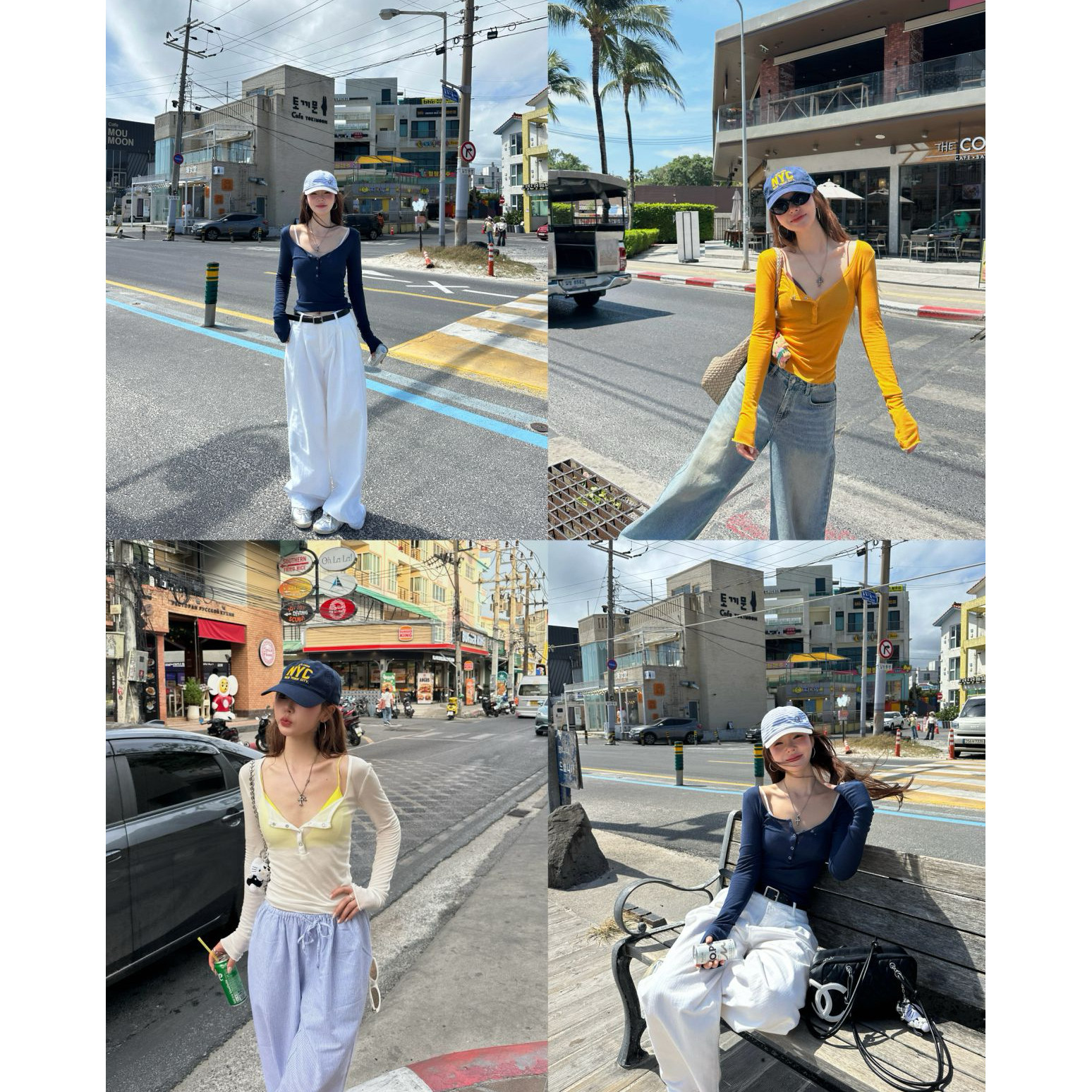 YILANN2026女夏季薄款软糯莱赛尔长袖T恤修身显瘦亨利领卷边上衣图片