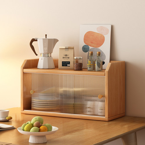 桌面置物架杯子收纳柜桌上餐边柜咖啡杯台面储物柜飘窗书架小书柜