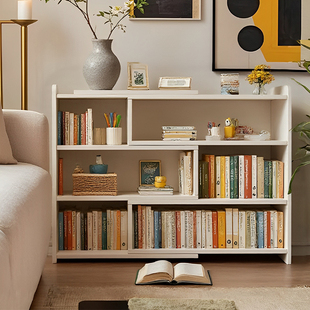 书架落地式储物架沙发侧可伸缩储物架学生阅读小书柜立式多层储物