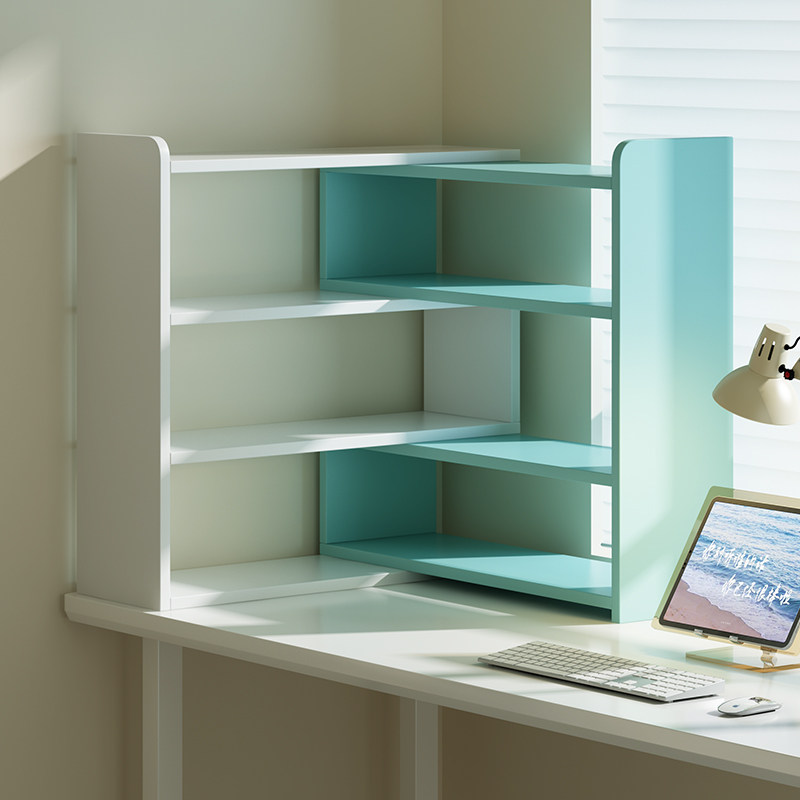 书架桌面多层收纳层架工位小架子办公室桌上转角可伸缩置物架小书