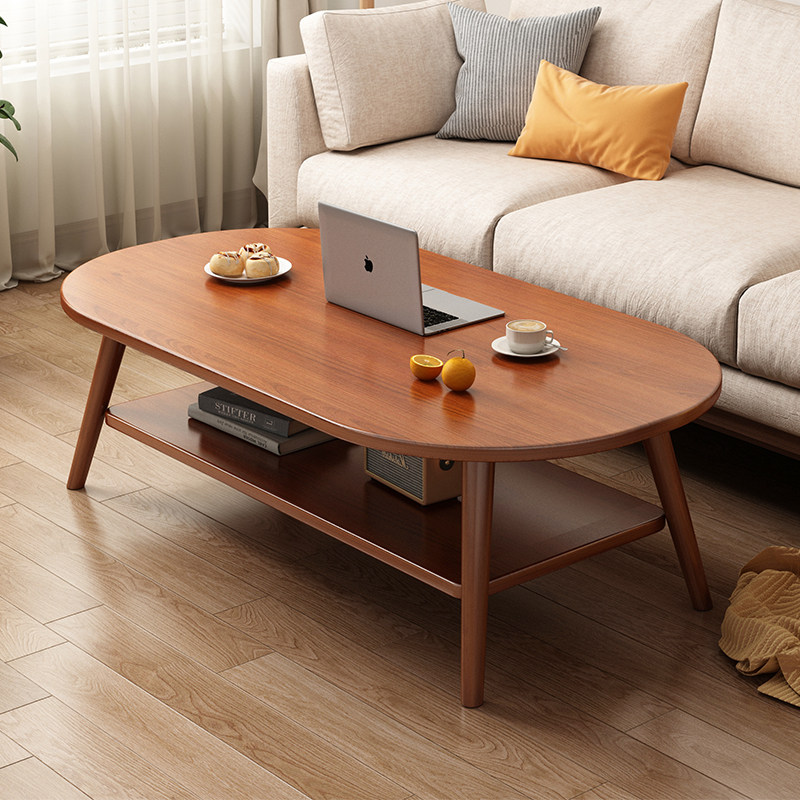 茶几客厅2025新款家用沙发小桌子简易出租屋小户型双层实木腿茶几