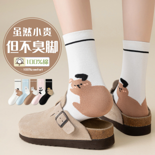 爆款 防臭吸汗2025新款 女童初中学生高颜值袜 纯棉春秋夏季 袜子女款