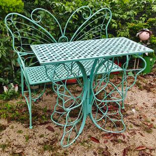 北欧风庭院花园蝴蝶椅组合公园椅双人长桌椅套件阳台休闲椅子茶几