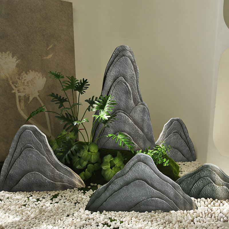 室内软装造景仿真雪浪石装饰摆件