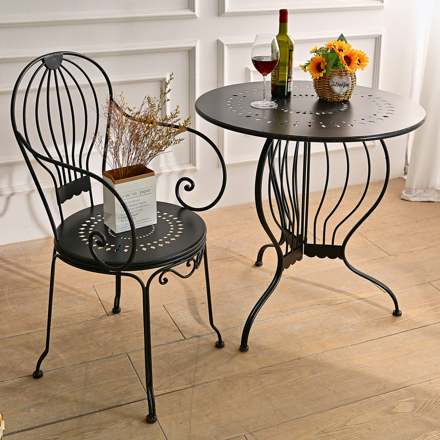 庭院铁艺咖啡厅花园复古拍摄道具