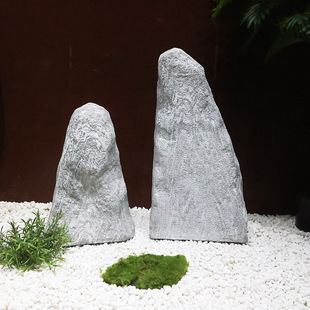 庭院造景装饰仿真玻璃钢片石室内软装雪浪石组合样板间景观石摆件