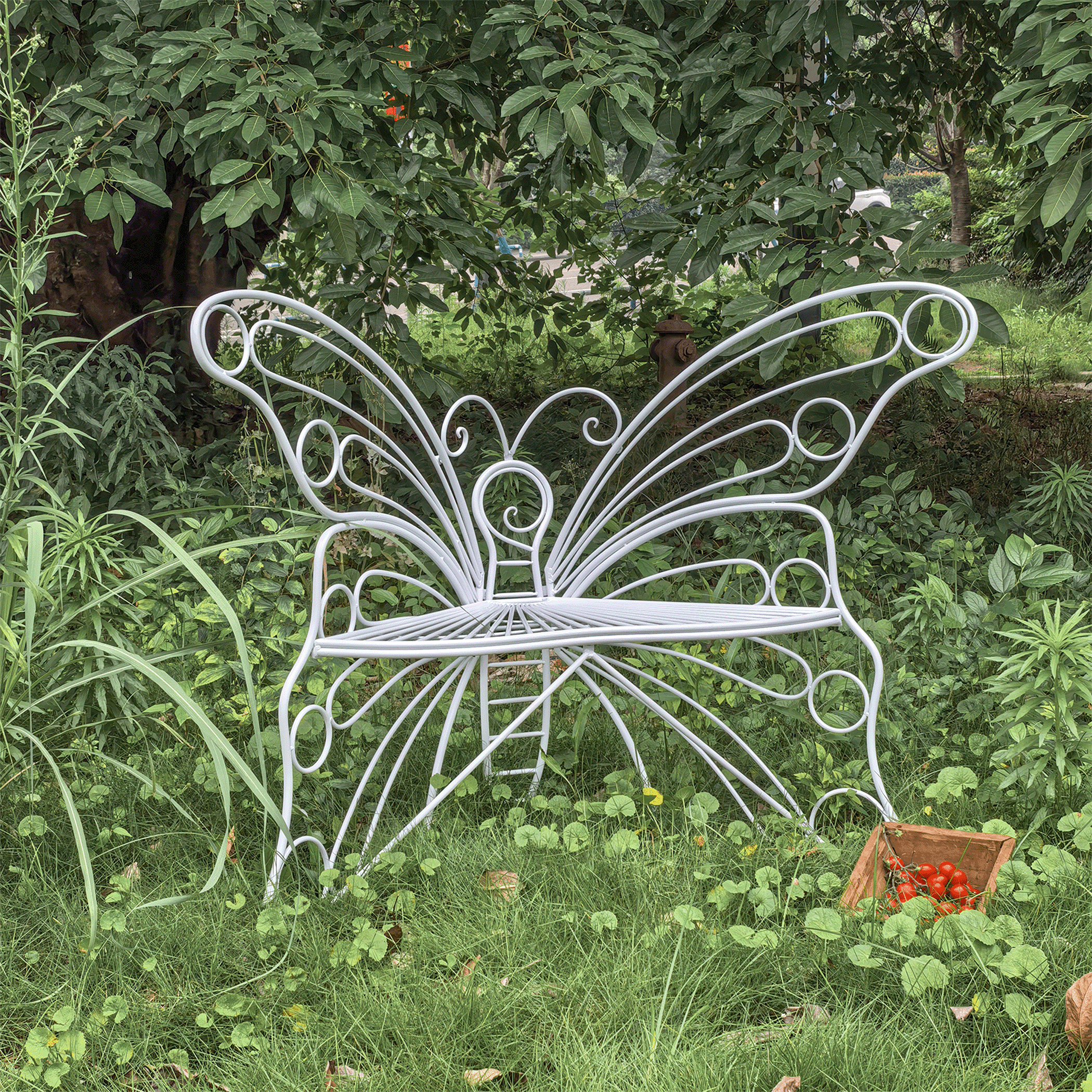 户外庭院蝴蝶铁艺椅休闲凳子家用