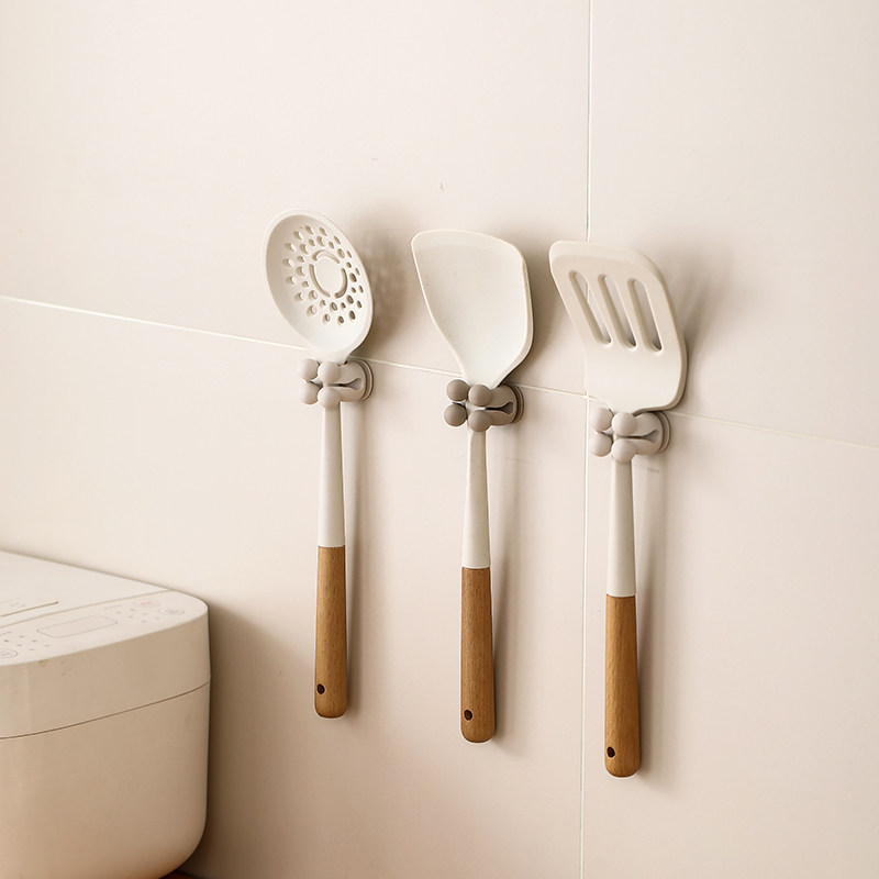 厨房插头饭勺收纳架浴室免打孔剃须刀牙刷置物架多功能软硅胶挂钩