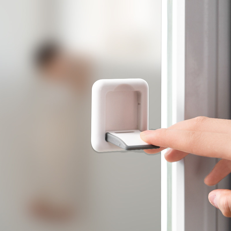 儿童安全锁移门移窗专用锁免打孔推拉门锁衣柜把手窗户平移限位器