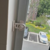 90度直角推拉门移门锁扣免打孔厨房玻璃门栓纱窗户固定卡扣安全锁