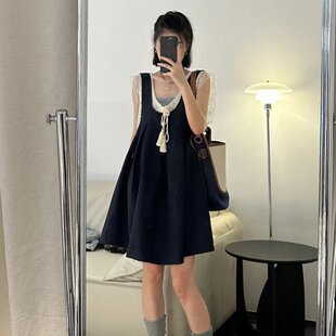 气质休闲百搭纯色背心裙无袖 夏季 裙子 时尚 街头转角