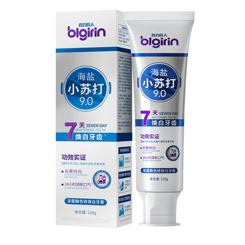 百力巨人BlGirin海盐小苏打牙膏口腔持久留香清爽成人清新祛黄洗