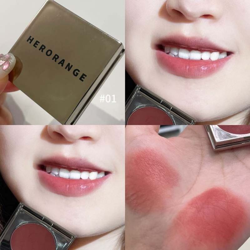 HERORANGE~甜心绵绵唇泥自然裸妆多用单色腮红膏小众膨胀收缩色女