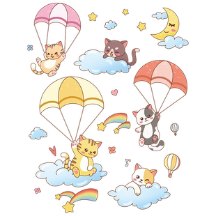 儿童房间布置卧室门上装饰卡通贴纸墙贴画墙壁纸墙纸自粘遮丑墙画