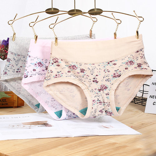 ab内裤女士漂亮印花纯棉收腹短裤
