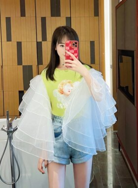 多层荷叶袖小众设计潮牌个性女