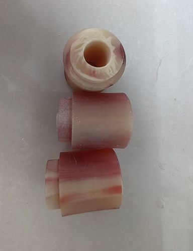 笛子配件，DIY笛子箫，仿玛瑙红花色牛角，凸型牛角笛头