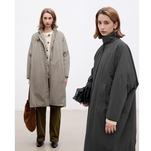 Dotdrobe多着 95白鹅绒 日系内胆可单穿长款风衣羽绒服女简约宽松