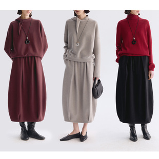 Dotdrobe多着 软糯空气层面料 立体内工字折花苞卫裙早春半身裙