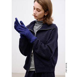 Dotdrobe多着 露指设计 羊毛混纺针织手套女保暖秋冬触屏2025新款