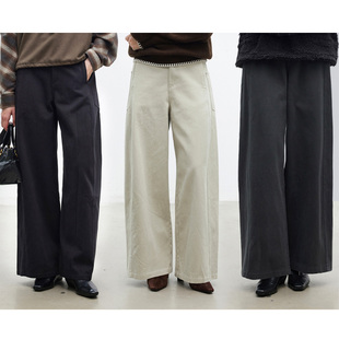 Dotdrobe多着 显瘦弯刀型 抓毛内里纯棉侧贴工装袋休闲裤女秋冬