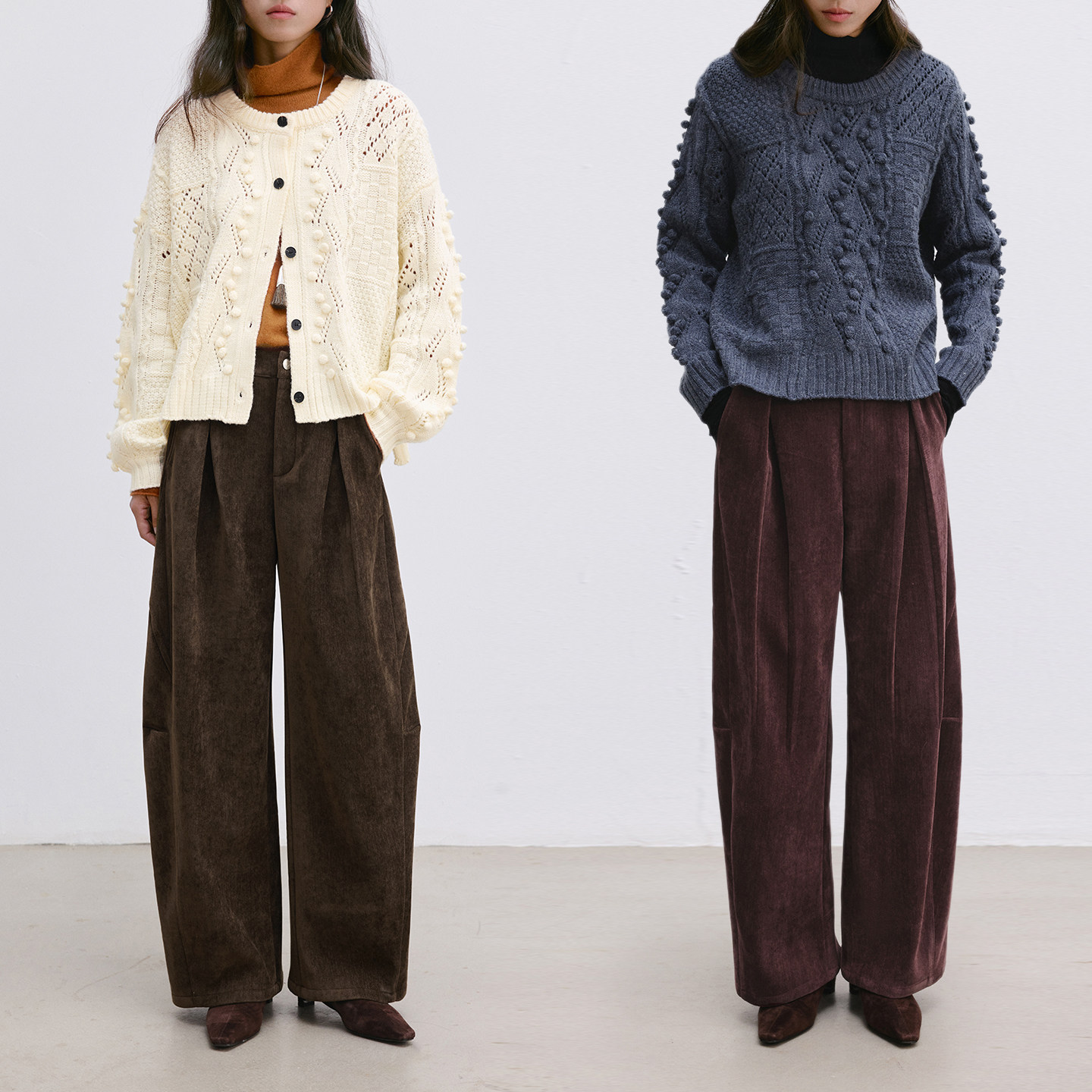 Dotdrobe多着  复合绒底雪尼尔天丝内工字褶弯刀休闲裤女秋冬保暖,女装/女士精品,休闲裤,淘宝优惠券,粉丝福利购,淘宝优惠卷