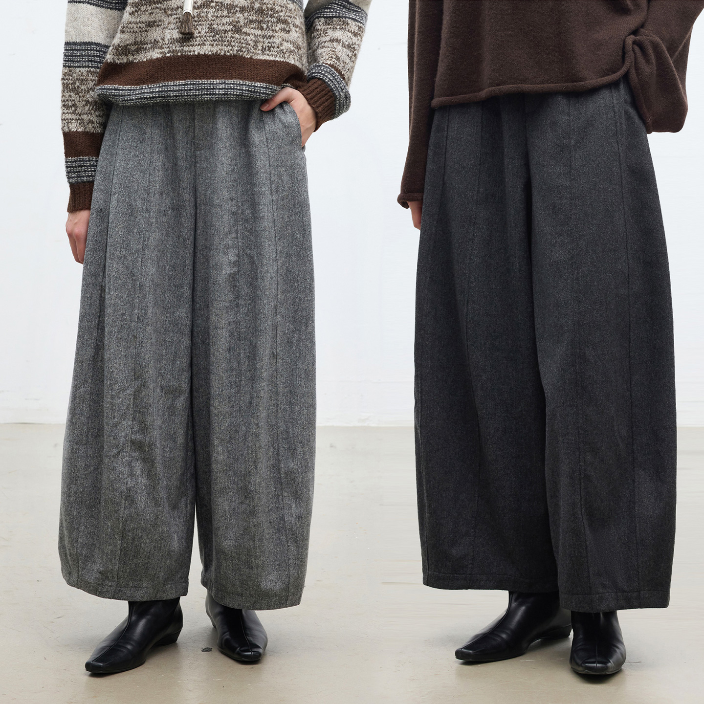 多着显瘦花苞型羊毛九分休闲裤