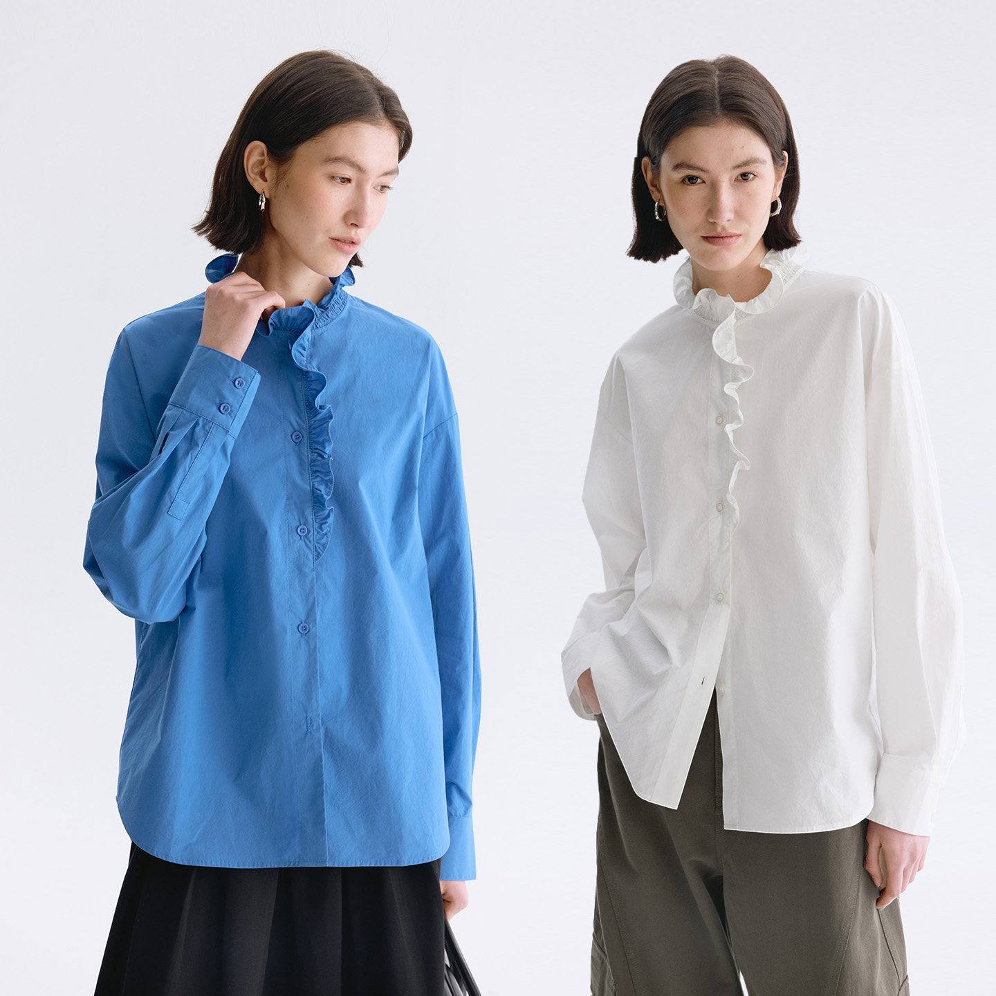 Dotdrobe多着  法式拉夫领复古荷叶边立领纯棉长袖衬衫女2026春款,女装/女士精品,衬衫,淘宝优惠券,粉丝福利购,淘宝优惠卷