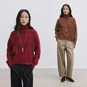 高克重织造花纱高领针织衫 Dotdrobe多着 100%羊毛 女秋冬毛衣叠搭