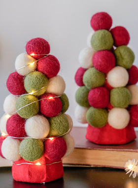 圣诞手工艺术羊毛毡绒玩偶摆件圣诞节日装饰品氛围橱窗造景道具