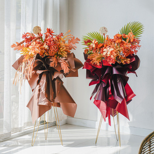 仿真花艺开业花篮迎宾三角摆花车展庆典乔迁祝贺花架商场门店用花