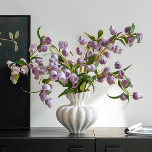 高端轻奢宫灯百合花仿真花电视柜高级感客厅装饰摆设摆放假花插花