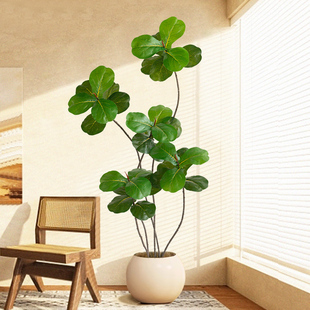 饰花 高级仿真植物仿生绿植盆栽琴叶榕高端轻奢大型室内客厅落地装