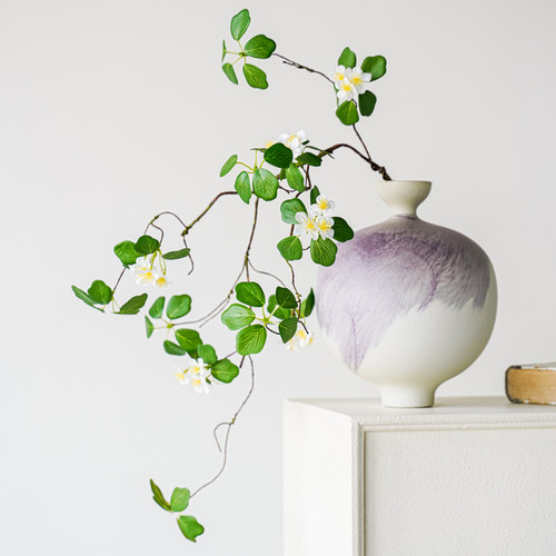 假花仿真花摆设观音莲叶家居禅意室内客厅餐桌藤条插花束花艺装饰
