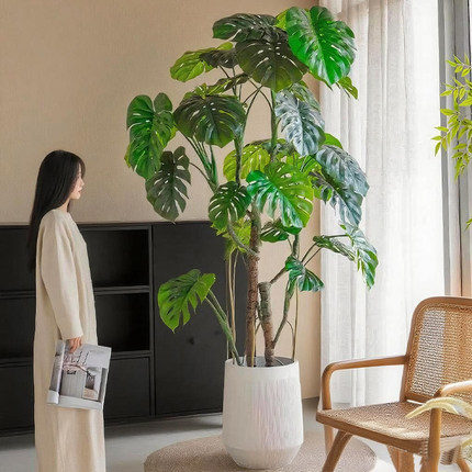 大型仿真绿植龟背竹客厅仿生室内植物盆栽摆件落地装饰假龟背树