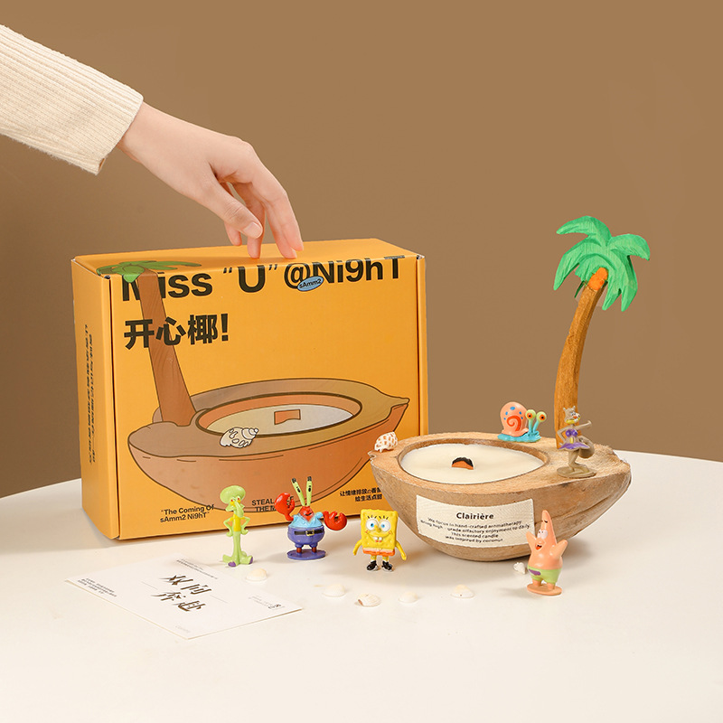 椰子壳香薰蜡烛礼盒小众高级感