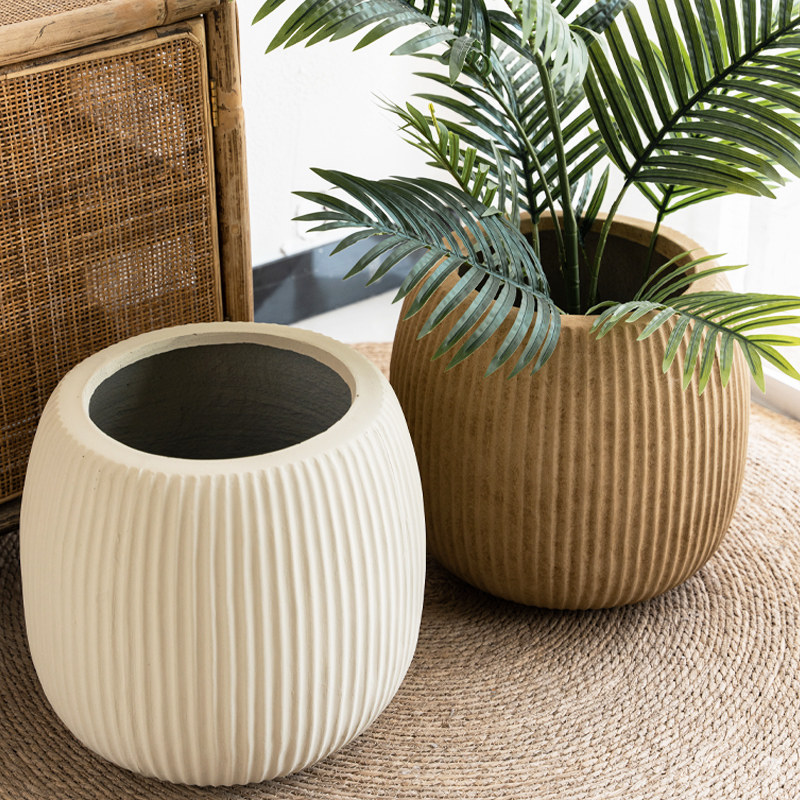 北欧圆形水泥花盆大口径镁泥绿植花器盆栽简约室内阳台落地装饰,家居饰品,花盆,淘宝优惠券,粉丝福利购,淘宝优惠卷