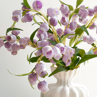 宫灯百合仿真花假花装饰花艺摆件客厅摆设电视柜餐桌花高端仿生花