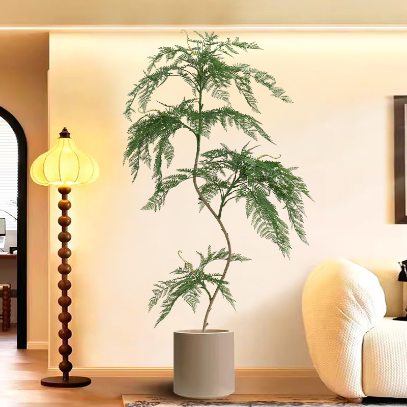 仿真绿植一叶蕨中式禅意仿生植物假树盆栽室内客厅落地装饰摆件