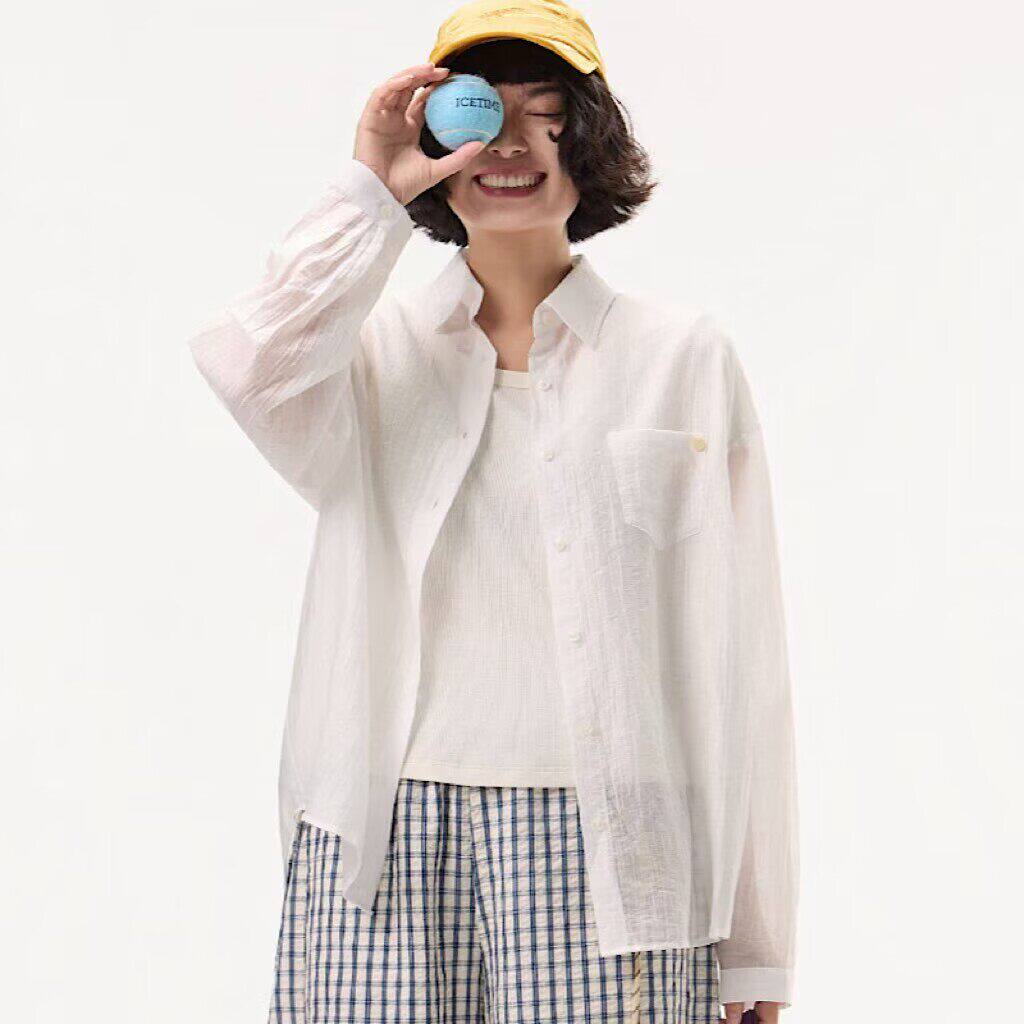 好彩仙仙搭天丝衬衫女202