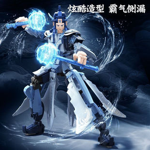 万高积木哪吒系列拼装手办敖丙敖光益智拼装模型男孩益智玩具礼物