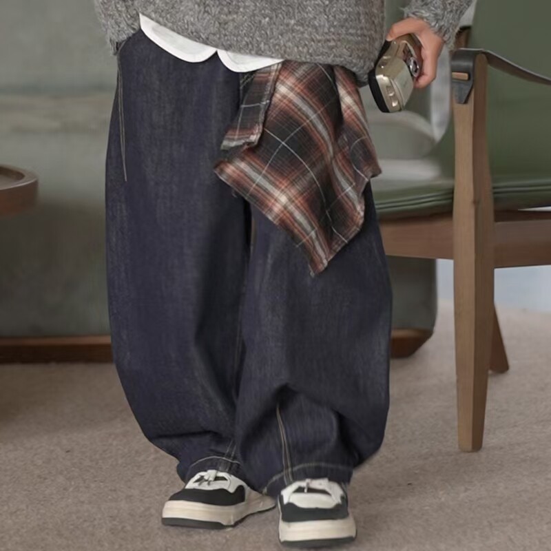 复古亲子装秋冬款牛仔裤潮流时尚洋气休闲裤宽松百搭慵懒风日系,童装/婴儿装/亲子装,儿童牛仔裤,淘宝优惠券,粉丝福利购,淘宝优惠卷