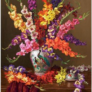 castorland 1000片进口拼图剑兰花瓶