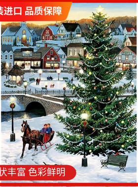 多款现货cobble hill加拿大进口拼图圣诞树 1000片 村庄的树成人